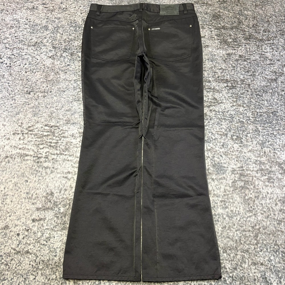 Vintage Harley Davidson Bootcut Jeans Womens 12 (34x30) Black Biker Western Y2K